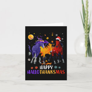 Carte Joyeux Hallothanksmas Cheval Halloween Thanksgivin