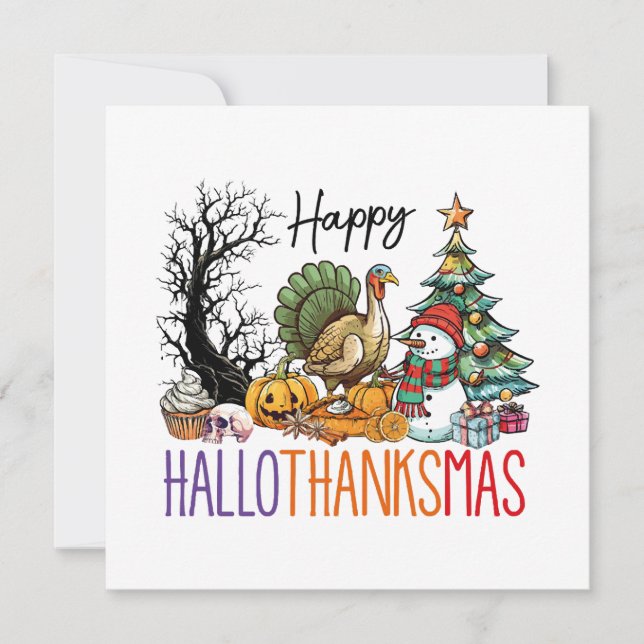 Carte Joyeux Hallothanksmas Clipart (Devant)