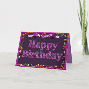 Carte Joyeux Halloween/Anniversaire