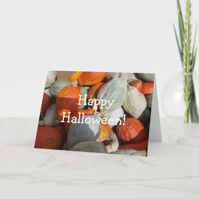 Carte Joyeux Halloween Automne Bénédictions Citrouilles (Devant)