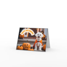 Carte Joyeux Halloween avec un chiot
