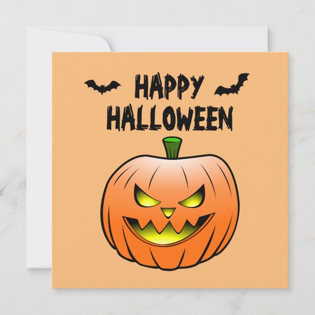 Carte Joyeux Halloween Citrouille (Devant)