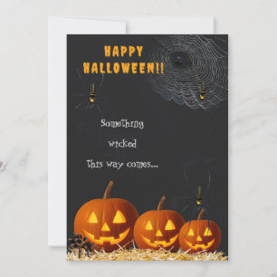 Carte Joyeux Halloween Citrouille Squelettique &