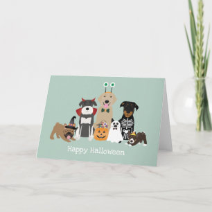 Carte Joyeux Halloween Costumes de compagnie effrayants