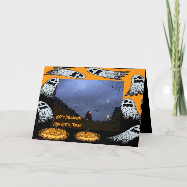 Carte Joyeux Halloween d'Austin, TX. (Devant)