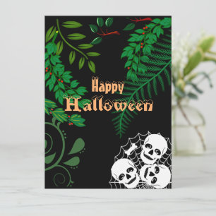 Carte Joyeux Halloween Éffrayant effrayant Skeletons de 