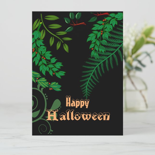 Carte Joyeux Halloween Éffrayante Déplaisante verdure nu (Debout devant)