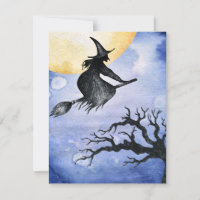 Joyeux Halloween Flying Witch Votre Propre Message