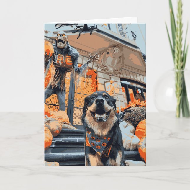 Carte Joyeux Halloween Ghost Rottweiler Chien (Devant)