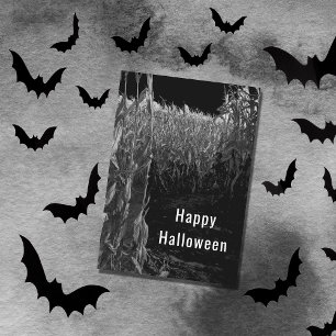 Carte Joyeux Halloween gothique Hauné maïs Maze