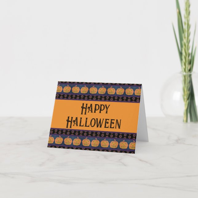 Carte Joyeux Halloween Jack O'Lanterns (Devant)