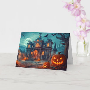 Carte Joyeux Halloween   Manoir hanté