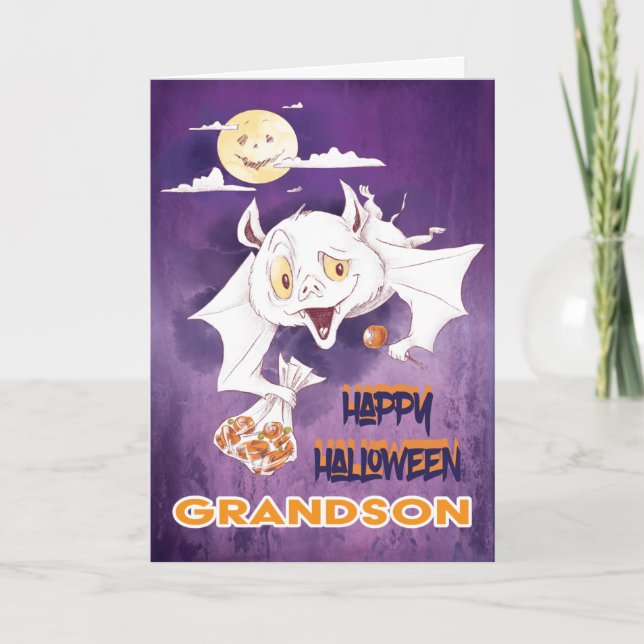 Carte Joyeux Halloween petit-fils (Devant)