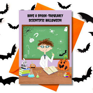 Carte Joyeux Halloween Prof de Science