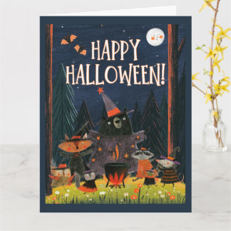 Carte Joyeux Halloween Sorcières des Bois