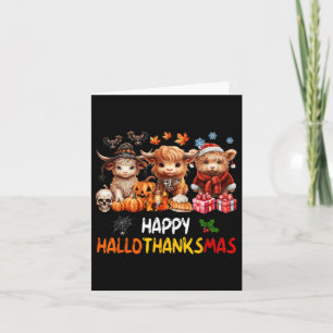 Carte Joyeux Halloween Thanksgiving Christmas Highland C