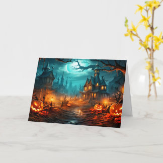 Carte Joyeux Halloween - Vieille Maison Hantée