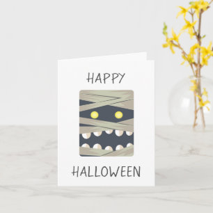 Carte Joyeux Halloween Visage de Momie