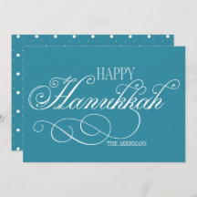 Carte Joyeux Hanoukka Holiday Script