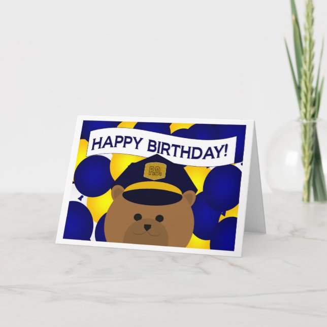 Carte Joyeux héros de la police d'anniversaire ! (Devant)