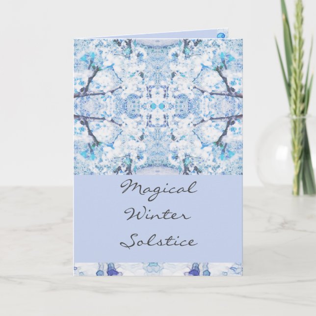 Carte Joyeux hiver Solstice Yule neige (Devant)