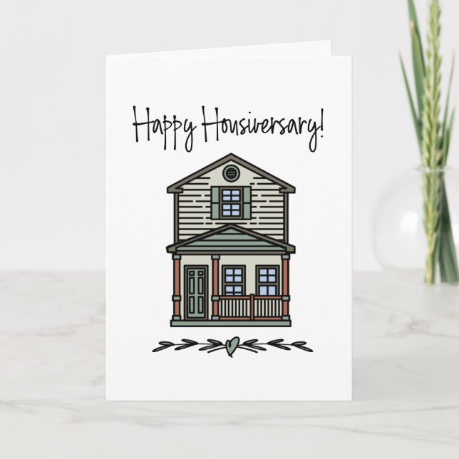 Carte Joyeux Housiversary Client Accueil Anniversaire (Devant)