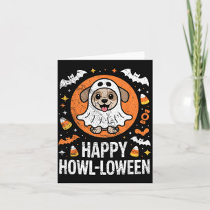 Carte Joyeux Howl-Loween pour l'amant de chiots - Fantôm