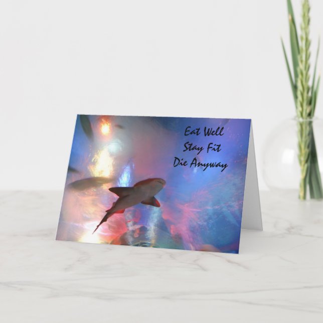 Carte Joyeux humour de requin d'anniversaire (Devant)