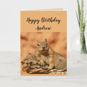Carte Joyeux Humour d'écureuil spécial anniversaire