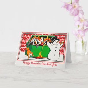 Carte Joyeux incendie de dumping Nouvel an