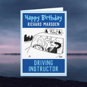 Carte Joyeux instructeur de conduite d'anniversaire