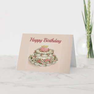 Carte Joyeux Jeudi, Fancy Décoré Gâteau, Vintage