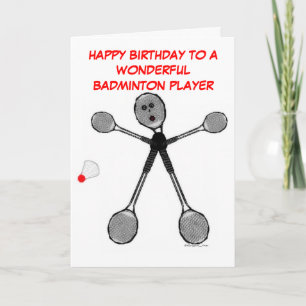 Carte Joyeux Joueur du badminton d'anniversaire