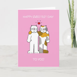 Carte Joyeux Jour de Cartoon Chats