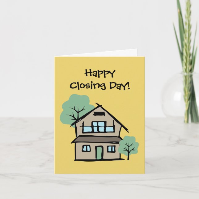 Carte Joyeux Jour de Clôture Célébration de Client Immob (Devant)