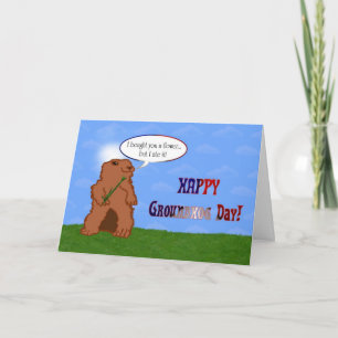 Carte Joyeux Jour de la marmotte de fond Printemps de la