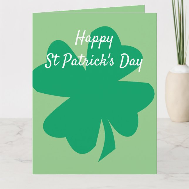 Carte Joyeux jour de la Saint-Patrick feuille de trèfle  (Devant)
