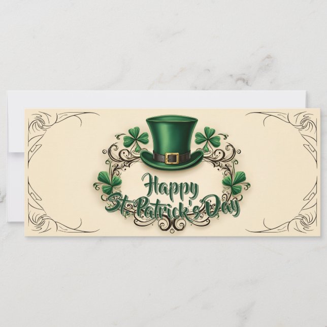Carte Joyeux jour de la Saint-Patrick motif de trèfle (Devant)