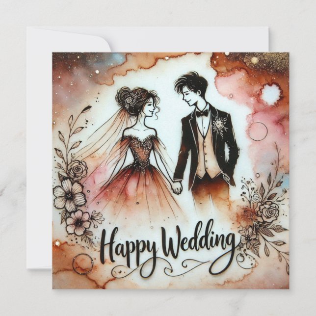 Carte Joyeux jour de mariage (Devant)