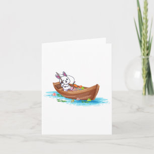 Carte Joyeux Jour de Pâques Bunny Pêcheur Pêcheur Enfant