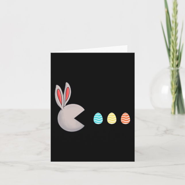 Carte Joyeux Jour de Pâques Rabbit Oeufs Amusants Garçon (Devant)
