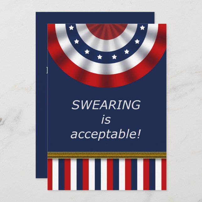 Carte Joyeux Jour d'Inauguration ! Patriotique (Devant / Derrière)