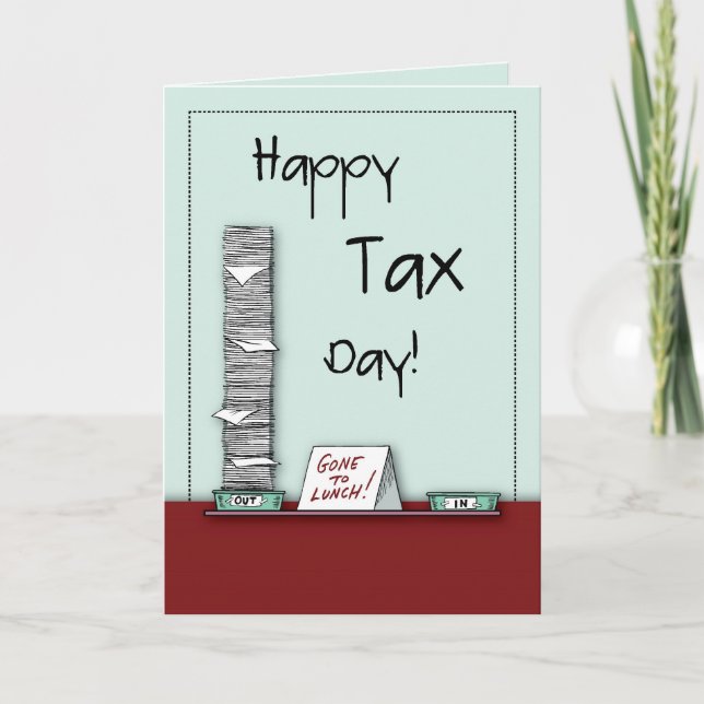 Carte Joyeux jour fiscal, Humour (Devant)
