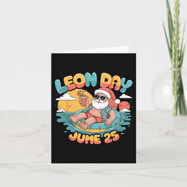 Carte Joyeux jour Léon Père Noël été 6 mois avant Chris (Devant)