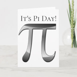 Carte Joyeux Jour Pi - Symbole Pi Argent brillant