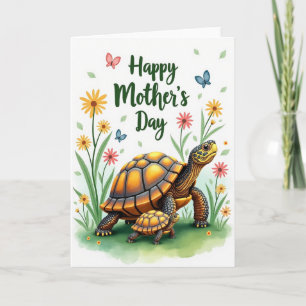 Carte Joyeux Jour Tortue à motifs à pois