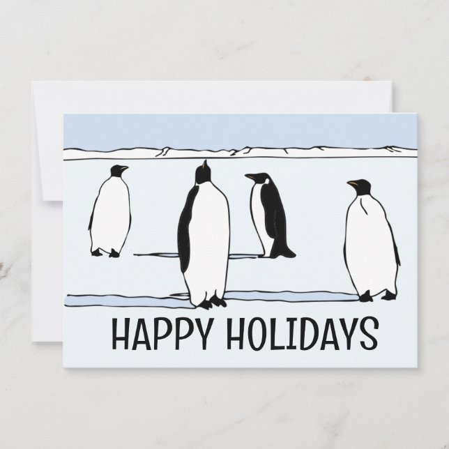 Carte Joyeux jours fériés Pingouin Cool de Noël d'hiver (Devant)
