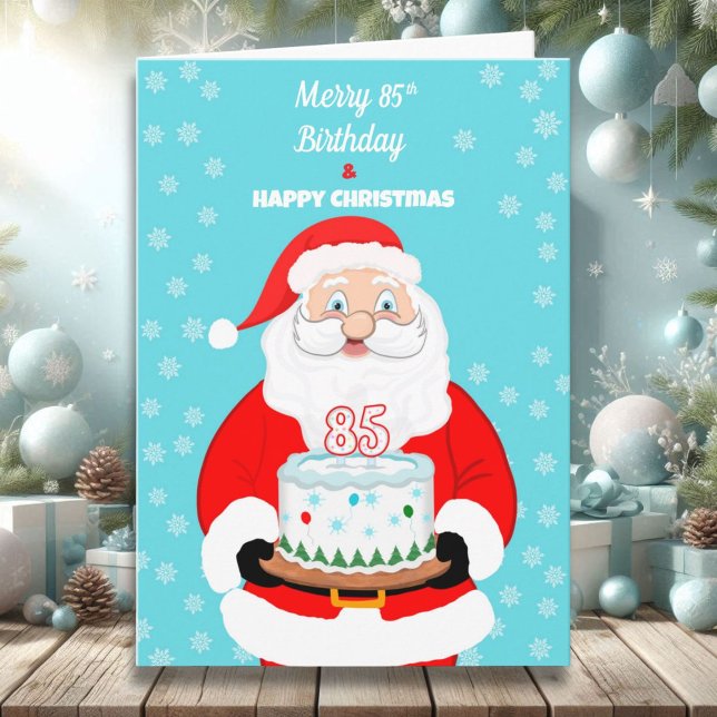 Carte Joyeux Joyeux 85e anniversaire Noël Père Noël (Créateur téléchargé)