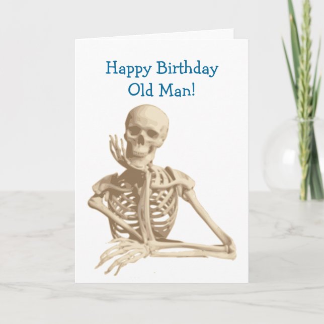 Carte Joyeux joyeux anniversaire squelettique (Devant)