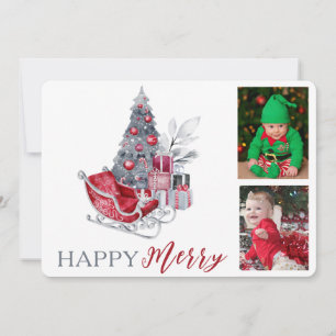 Carte Joyeux Joyeux Enfants Famille Photo Noël